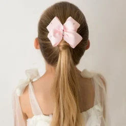 Pale Pink Bow Hair Clip (10cm)