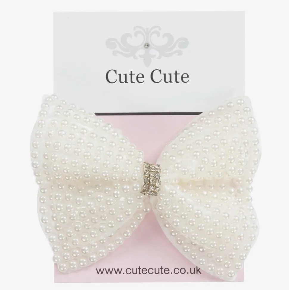 Pearl Bow Hair Clip (9cm)