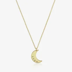 Personalised Gold Plated Moon Necklace (46cm)