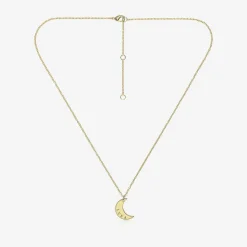 Personalised Gold Plated Moon Necklace (46cm)