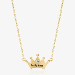 Personalised Gold Plated Princess Necklace (49cm)