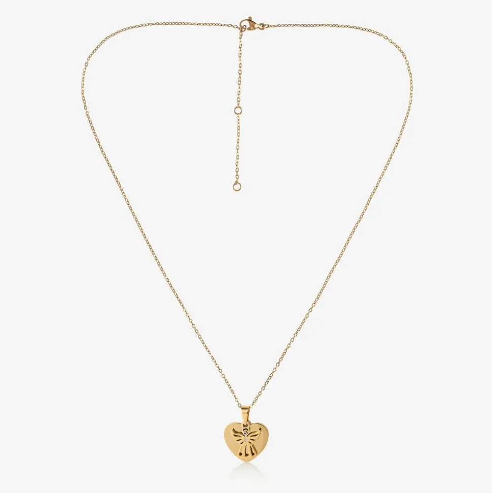 Personalised Gold Plated Guardian Angel Necklace (45cm)