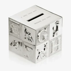Personalised Silver Alphabet Money Box (10cm)