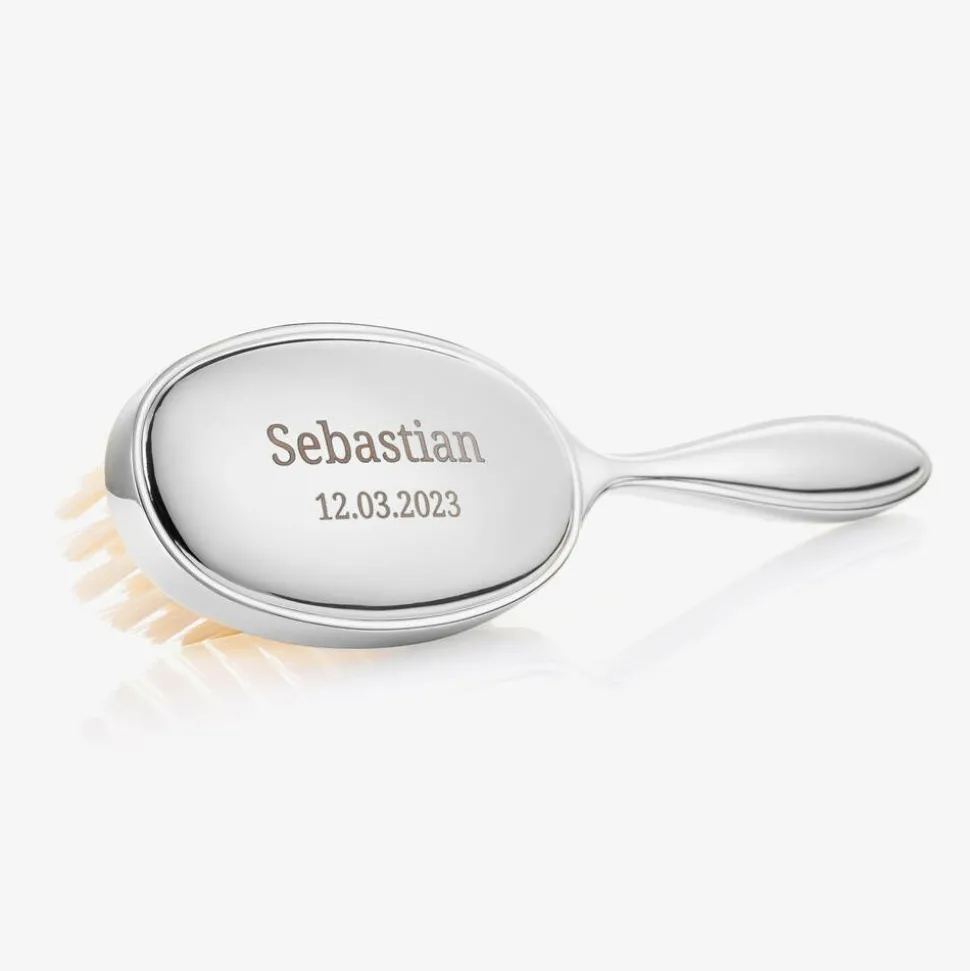 Personalised Silver Hairbrush & Comb Keepsake