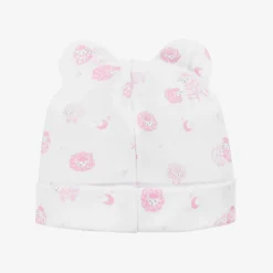 Pink & White Cotton Baby Sheep Hat