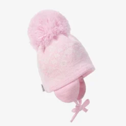 Pink Alice Knitted Large Pom-Pom Beanie