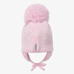 Pink Alice Knitted Large Pom-Pom Beanie
