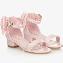Pink Bow Heel Sandals