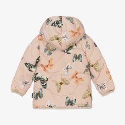 Pink Butterfly Puffer Jacket