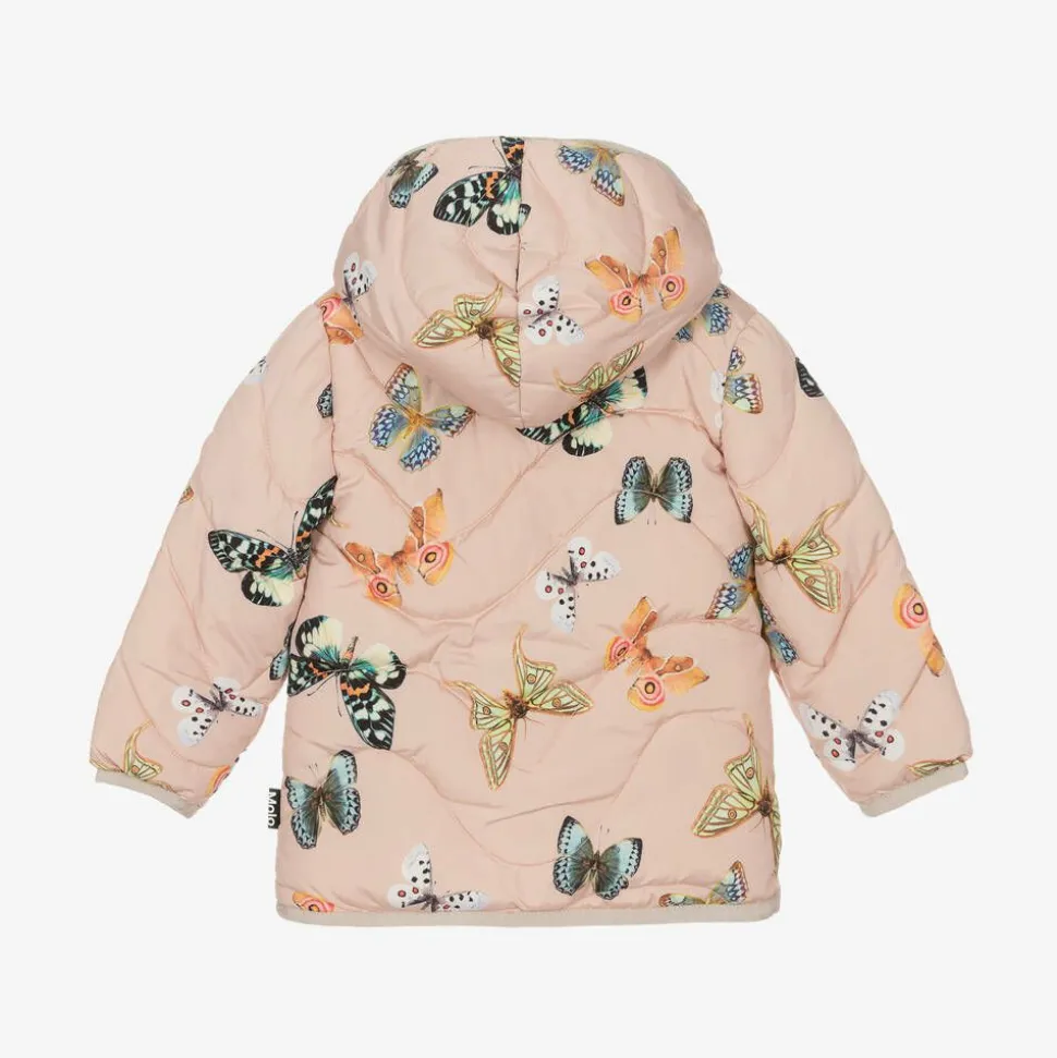 Pink Butterfly Puffer Jacket