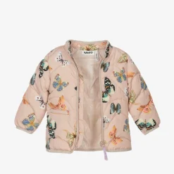 Pink Butterfly Puffer Jacket