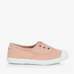 Pink Canvas Slip-On Trainers