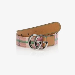 Pink Check Double G Belt