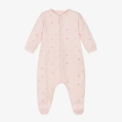 Pink Cotton 4G Logo Babygrow
