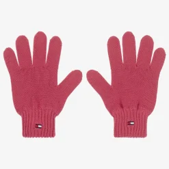 Pink Cotton Knit Flag Gloves