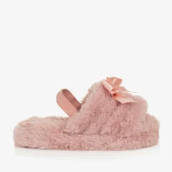 Pink Faux Fur Slippers
