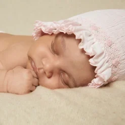 Pink Hand-Smocked Bonnet