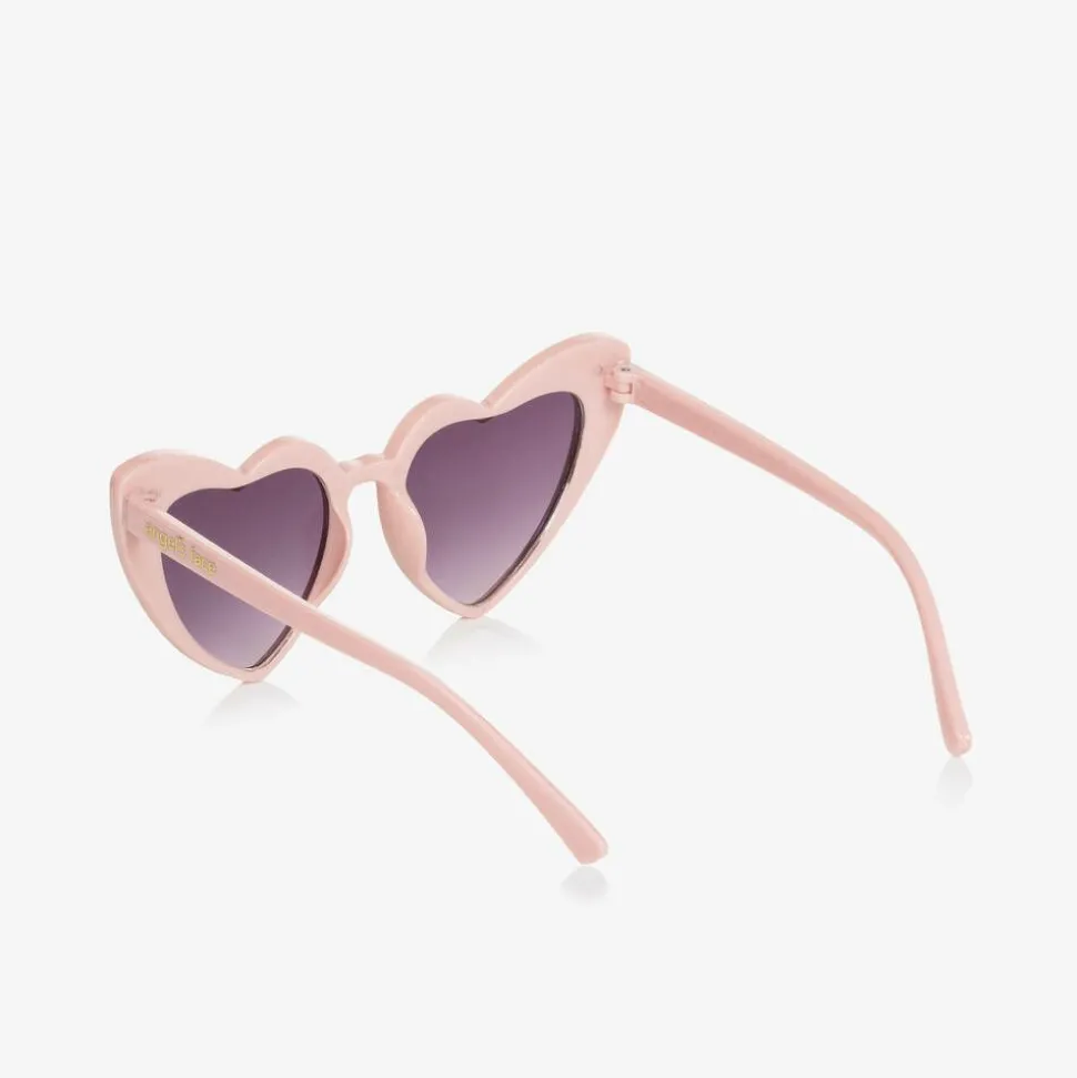 Pink Heart Diamanté Sunglasses (UV400)