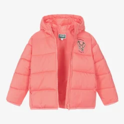 Pink Hooded Puffer Jacket