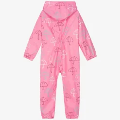Pink Hooded Waterproof Umbrella Rainsuit