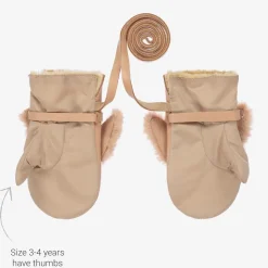 Pink Leather & Faux Fur Bunny Mittens