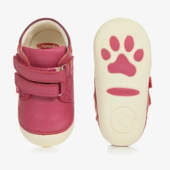 Pink Leather First-Walker Boots