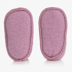 Pink Merino Wool Baby Booties