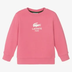 Pink Organic Cotton Crocodile Logo Sweatshirt