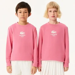 Pink Organic Cotton Crocodile Logo Sweatshirt