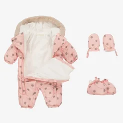 Pink Padded Baby Snowsuit