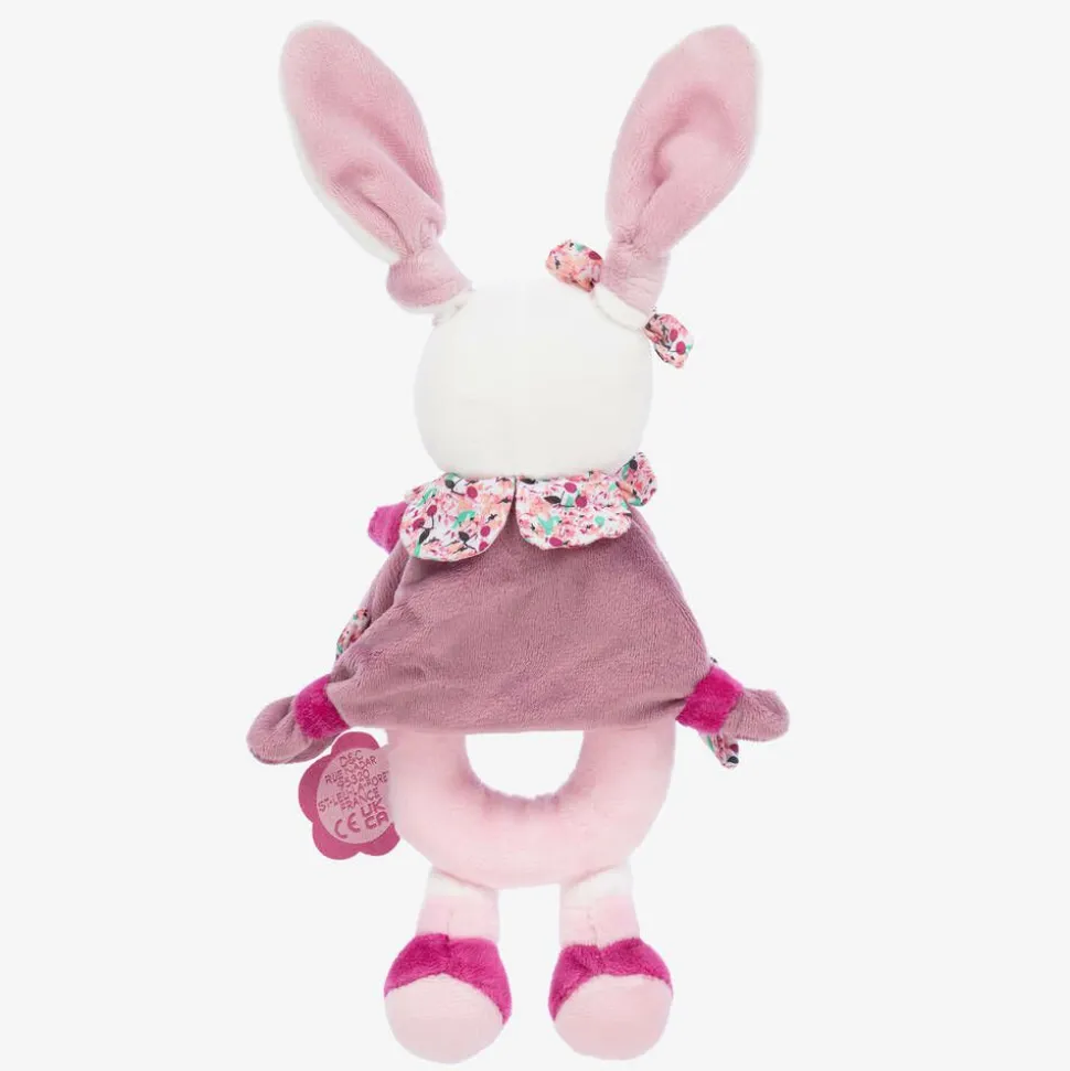 Pink Plush Bunny Rattle (21cm)