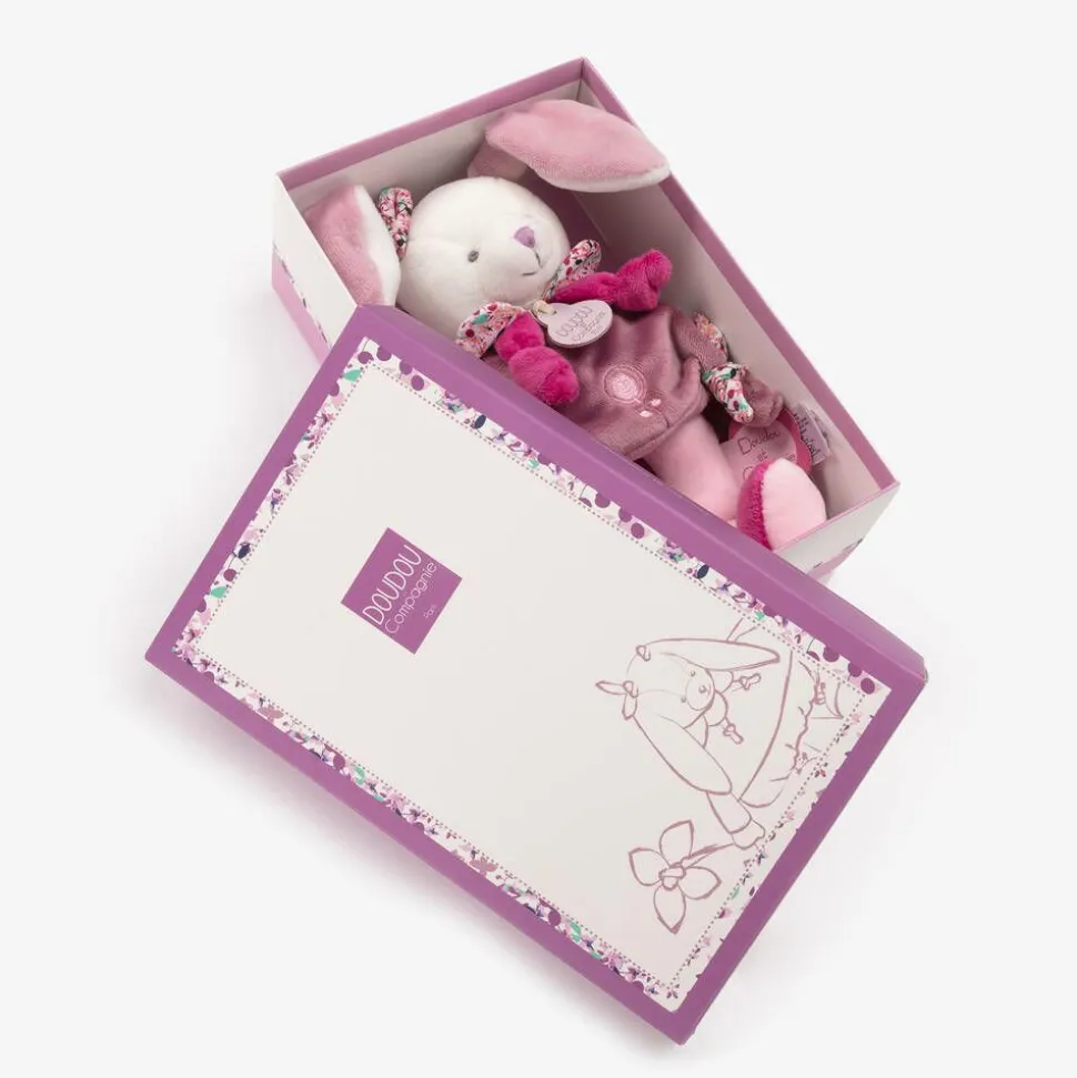 Pink Plush Bunny Rattle (21cm)