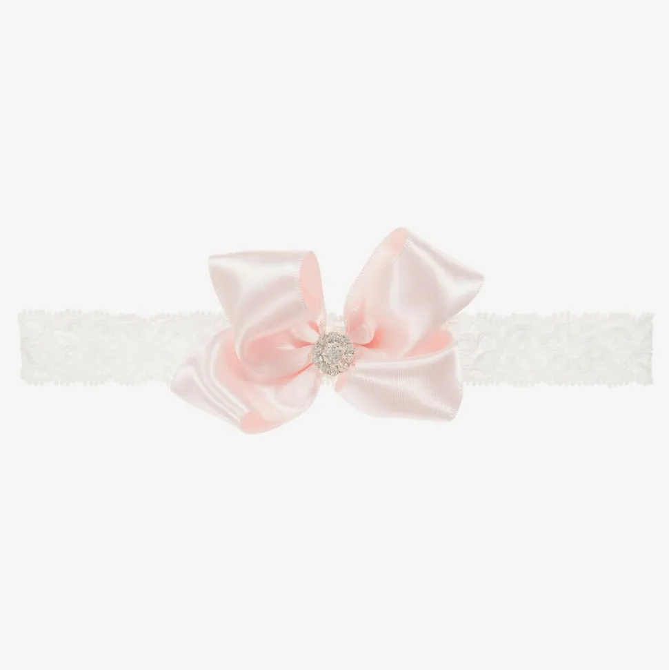 Pink Satin Bow Headband