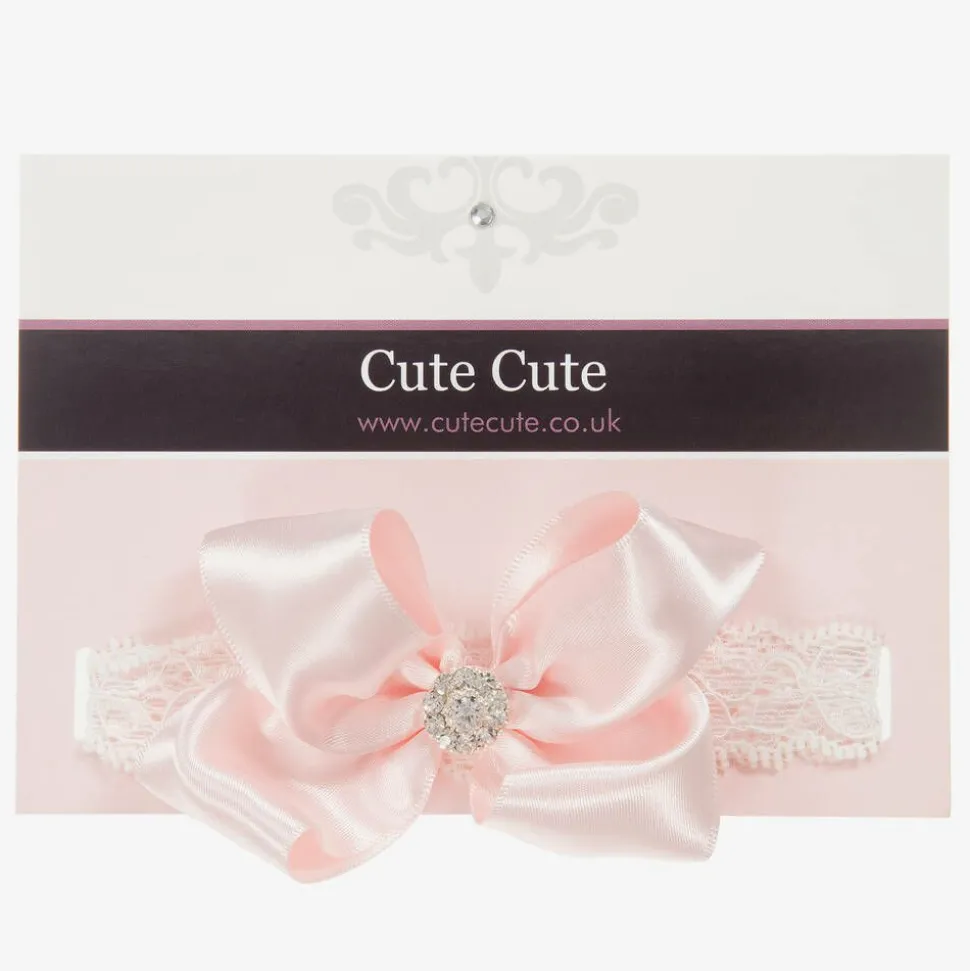 Pink Satin Bow Headband