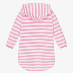 Pink Stripe Cotton Towelling Robe