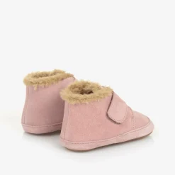 Pink Suede Leather First Walker Shoes