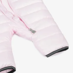Pink Swoosh Logo Padded Baby Snowsuit