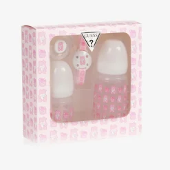 Pink Teddy Bear Bottle & Dummy Set
