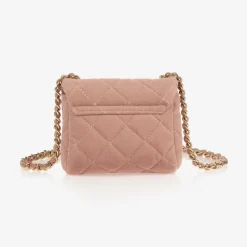 Pink Velvet Quilted Bag (13cm)