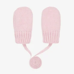 Pink Wool & Cashmere Baby Mittens