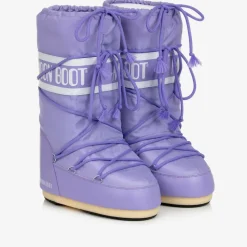 Purple Icon Nylon Snow Boots