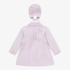 Purple Knitted Coat & Hat Set