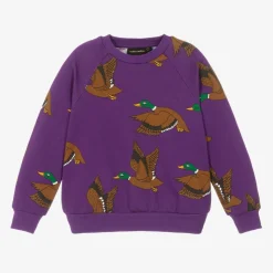 Purple Organic Cotton Duck Print Sweatshirt