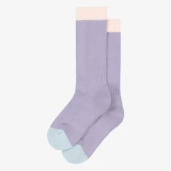 Purple Organic Cotton Knitted Ski Socks