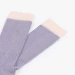 Purple Organic Cotton Knitted Ski Socks