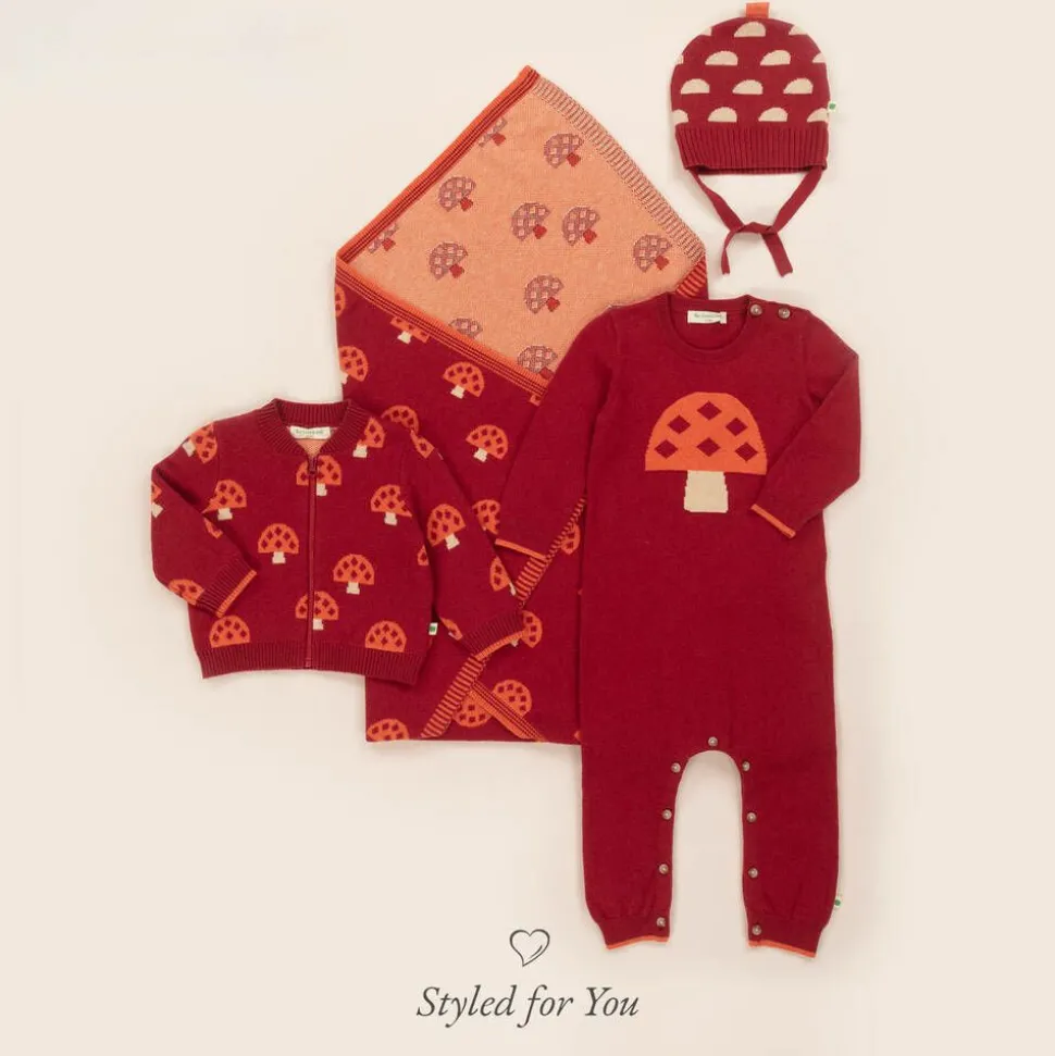 Red Cotton & Cashmere Knit Hat