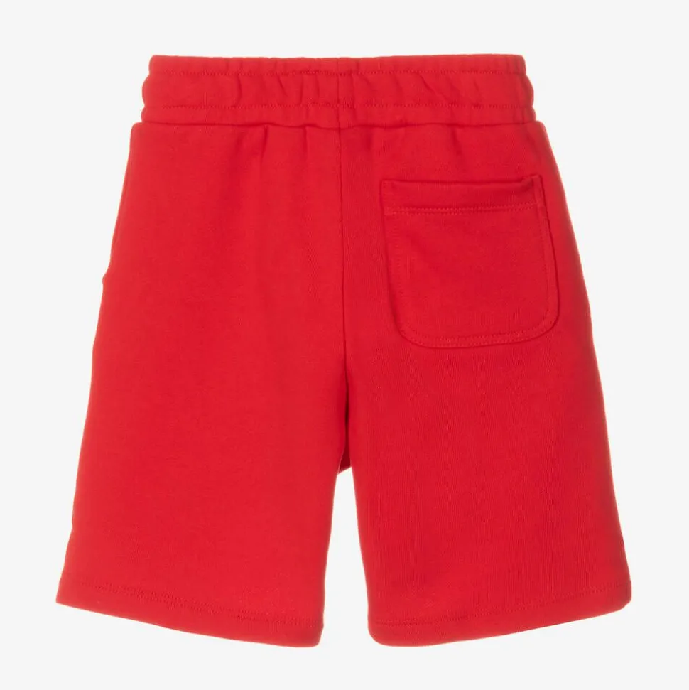 Red Cotton Snake Cotton Jersey Shorts