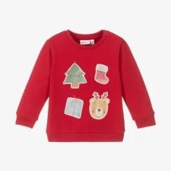 Red Festive Cotton Baby Sweatshirt