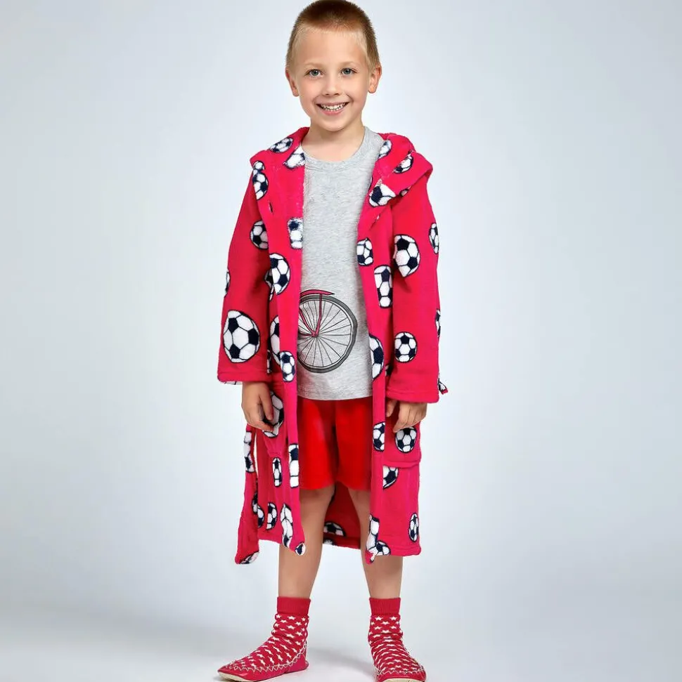 Red Football Fleece Dressing Gown