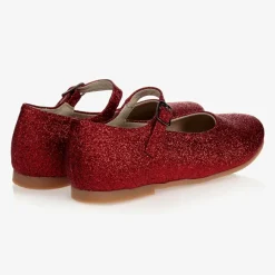 Red Glitter Leather Shoes